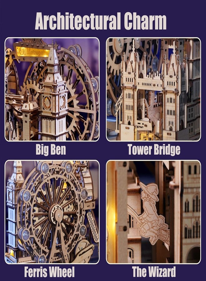 ROKR 3D Wooden Marble Run Puzzle for Adults, London Themed Mechanical Model Building Kits, 431 Pcs DIY Construction Toy, Brain Teaser Gift for Teens & Adults - Image 2